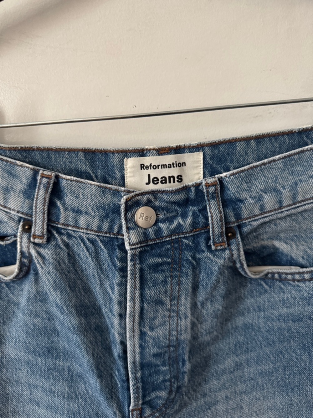 Reformation Cynthia High Rise Straight Jeans in Colorado Wash - Picture 4 of 8